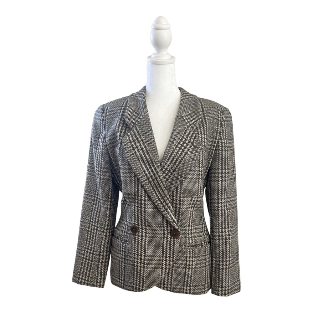 Giorgio Armani Women’s Blazer Mixed Media Tweed Alpaca Wool Italy Size EU40 US6